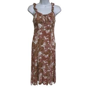 Sincerely Jules Tie Front Floral Midi Dress Womens Size S